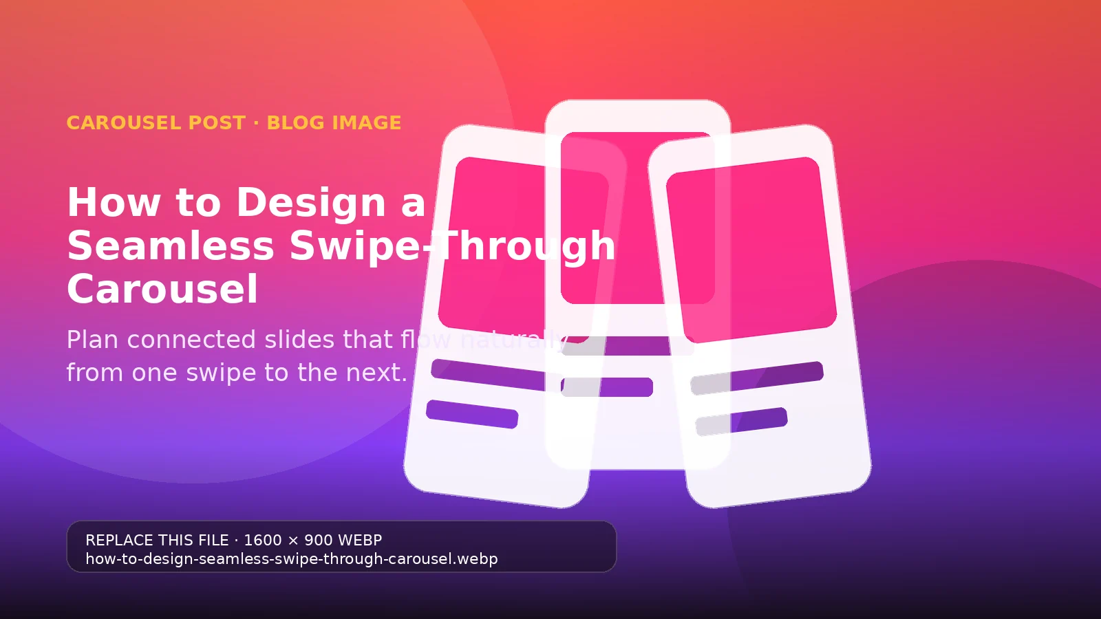 Connected Instagram carousel slides demonstrating a seamless swipe-through design