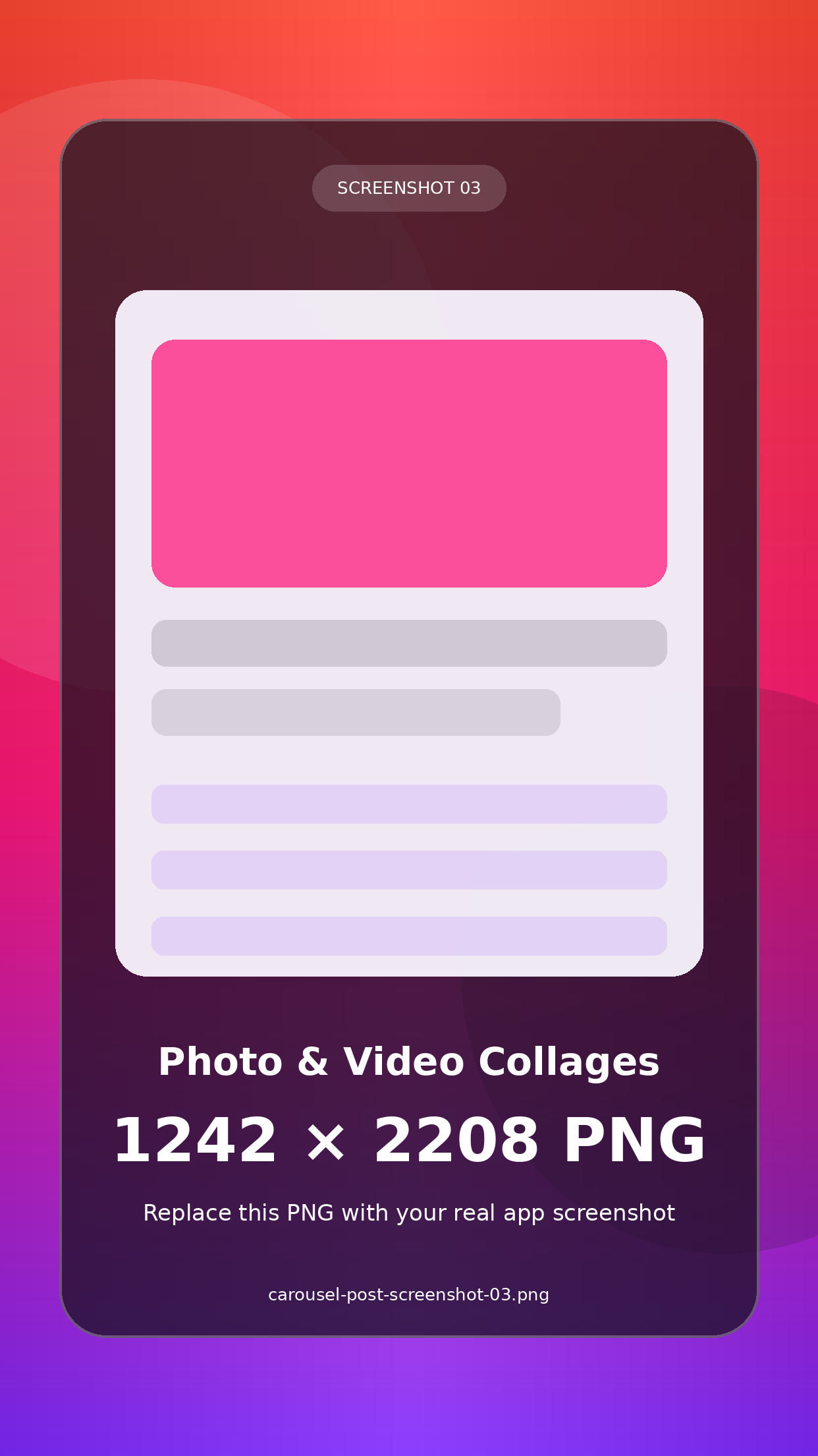 Carousel Post photo and video collage maker with creative frames and layered media